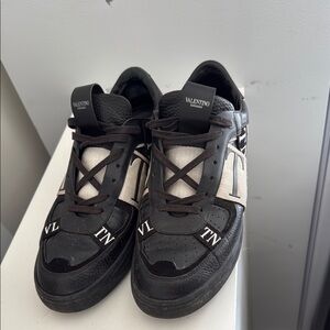 Valentino Black and White Chunky Sneakers with Strap